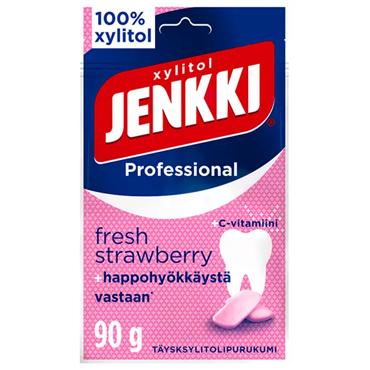 Jenkki Professional Fresh Strawberry +C täysksylitolipurukumi 90g