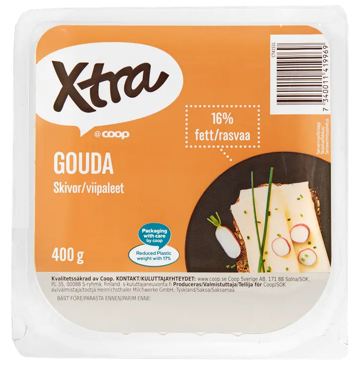 Xtra 400g Gouda juustoviipaleet 16%
