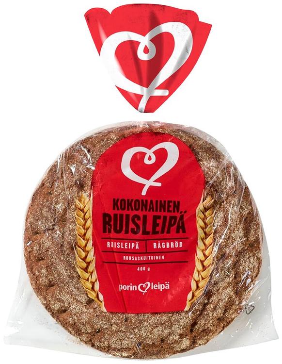 Porin Leipä Kokonainen Ruisleipä 400g