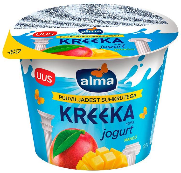 Alma kreeka stiilis jogurt mango puuviljadest suhkrutega 180g