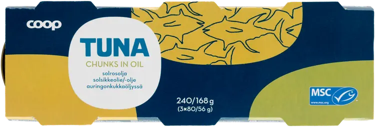 Coop tonnikala paloina öljyssä MSC 3 x 80/56 g