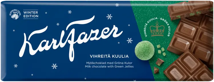 Karl Fazer Vihreitä Kuulia suklaalevy 200g