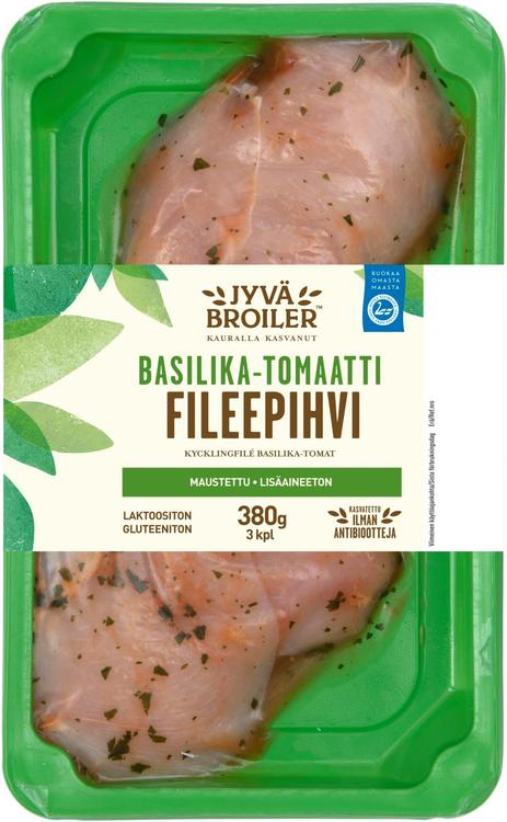 Jyväbroiler Broilerin Fileepihvi Basilika-Tomaatti 380g