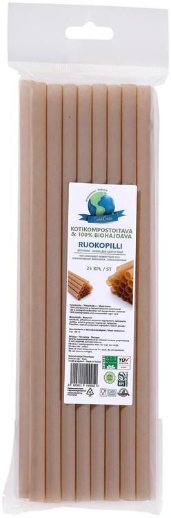 SaveGaia kompostoitava ja biohajoava ruokopilli 8x210mm 25kpl