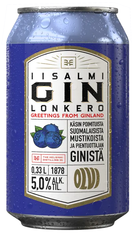 OLVI Iisalmi Mustikka GIN lonkero 5,0 % 0,33 l tlk