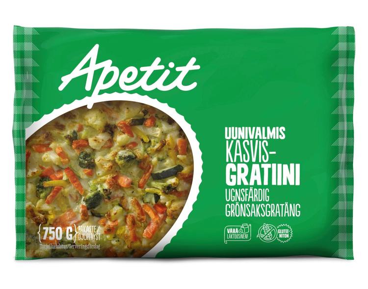 Apetit Uunivalmis Kasvisgratiini pakaste 750g