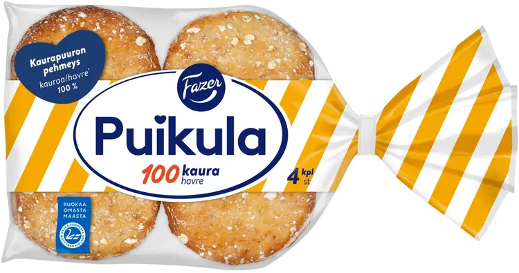 Fazer Puikula 100Kaura 4kpl 220g, kauraleipä