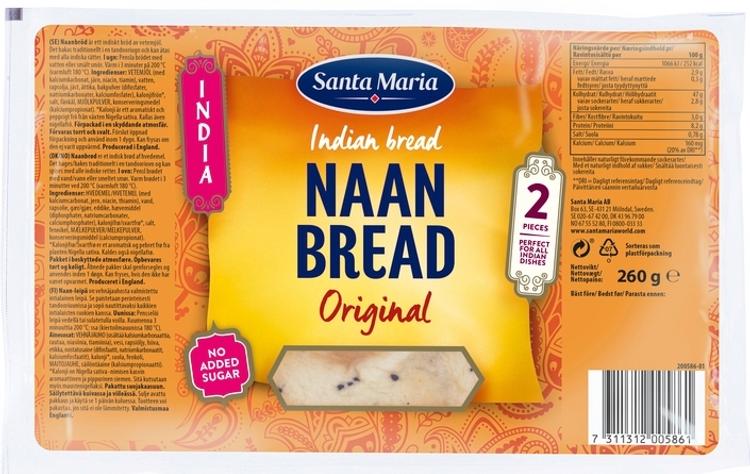 Santa Maria Naan Bread Original Naanleipä 2 kpl 260 g