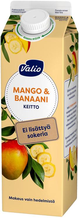 Valio mango-banaanikeitto 1 kg ei lisättyä sokeria, makeutusaineeton