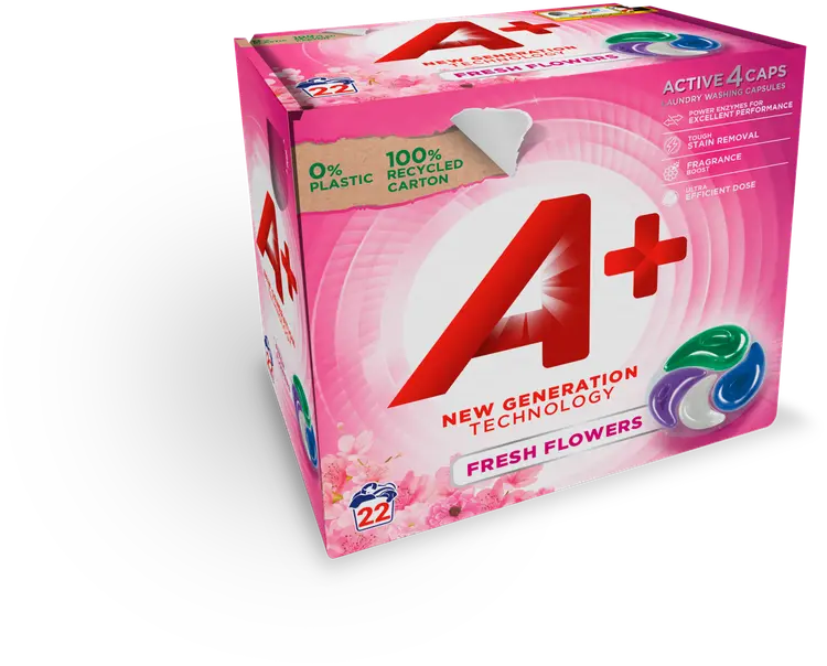 A+ Active4 Caps Fresh Flowers pyykinpesukapselit 22kpl