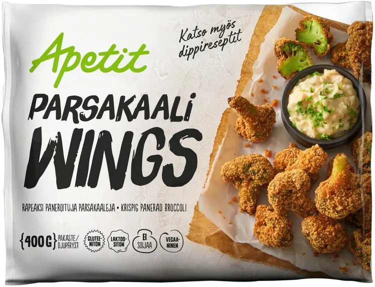 Apetit Parsakaaliwings paneroitu pakaste 400g