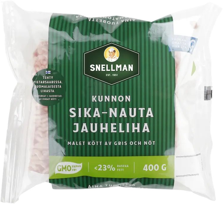 Snellman Kunnon sika-nauta jauheliha 23 % 400 g
