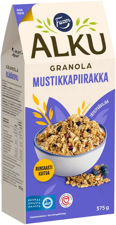 Fazer Alku Mustikkapiirakka granola 375 g