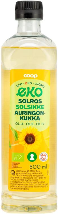 Coop auringonkukkaöljy luomu 500 ml