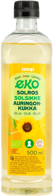 Coop auringonkukkaöljy luomu 500 ml