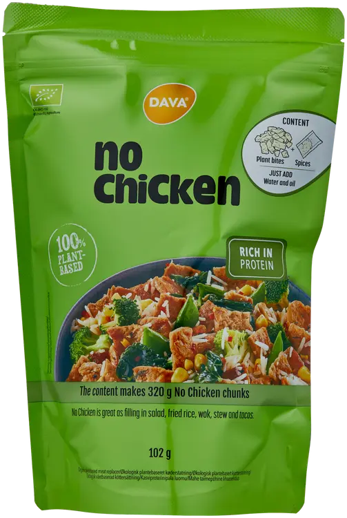 DAVA No Chicken luomu kasviproteiinipala 102g