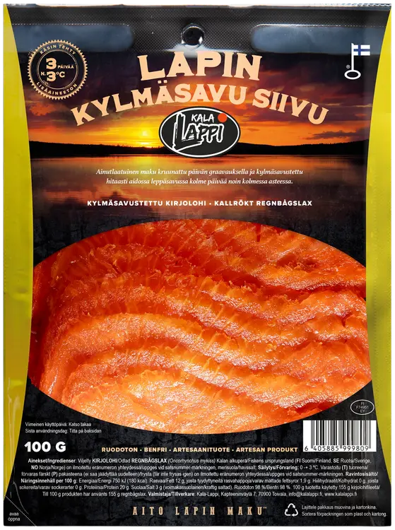 Kala-Lappi Lapin Kylmäsavu kirjolohifileesiivu 100g