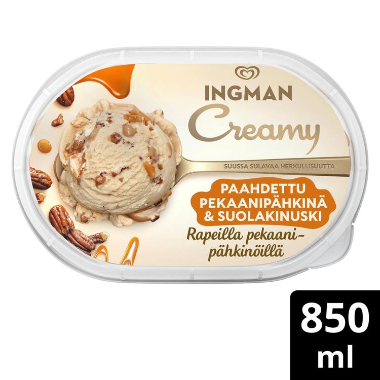 Ingman Creamy Pekaanipähkinä & Suolakinuski Jäätelö 850ml/445g