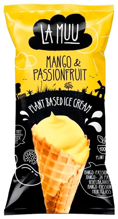 La Muu Mango-passioni jäätis vahvlikoonuses, 80 g/130 ml, vegan