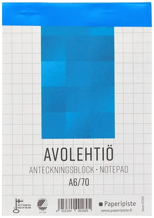 Paperipiste avolehtiö A6/70