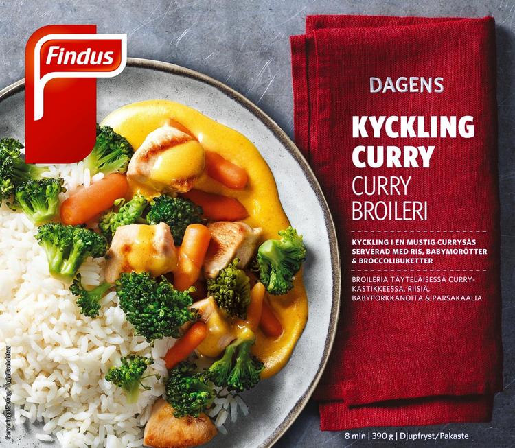 Findus Dagens Curry broilerinfilee 390g, pakaste