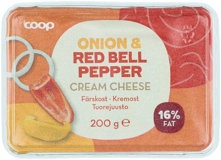 Coop sipuli ja punainen paprika tuorejuusto 200 g