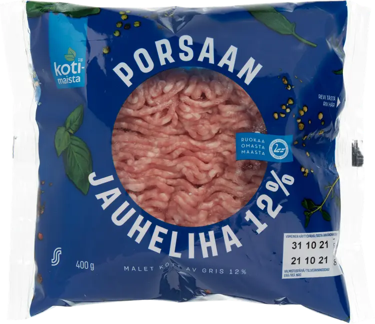 Kotimaista porsaan jauheliha 12 % 400 g