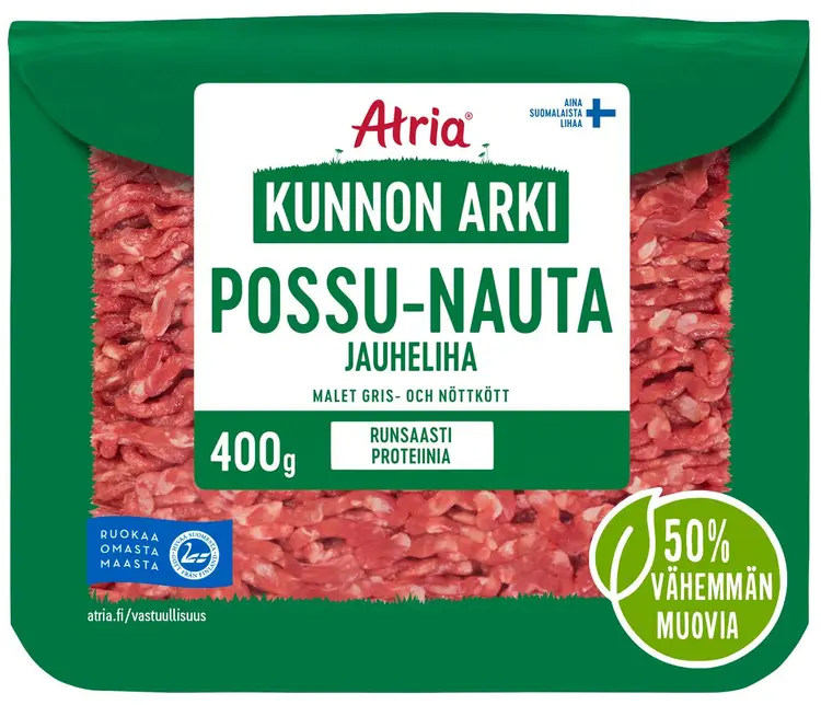 Atria Kunnon Arki Possu-Nauta Jauheliha 400g