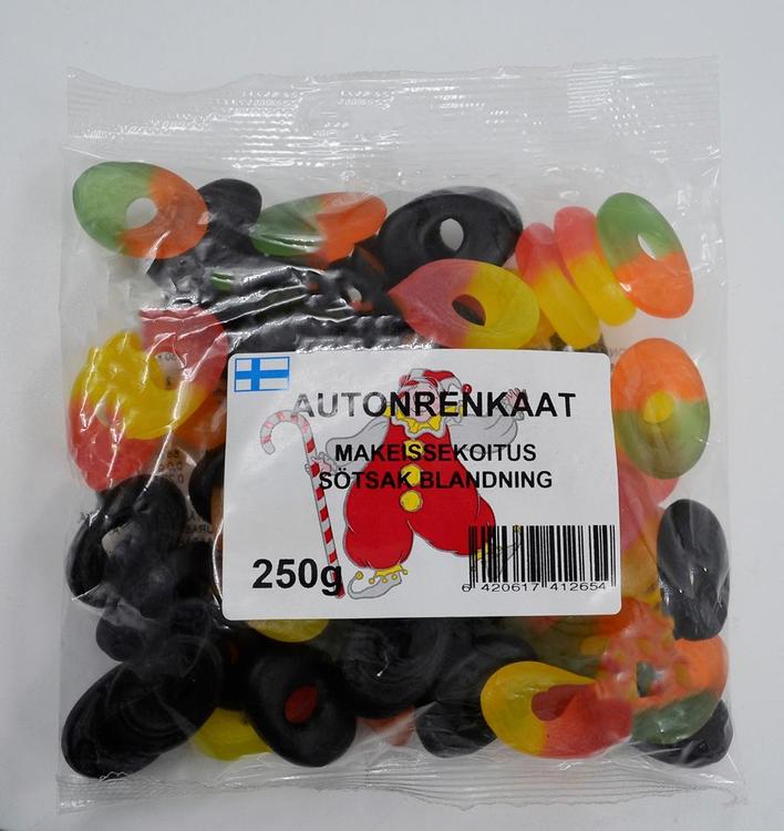 Tivoli Autonrenkaat 250g makeissekoitus
