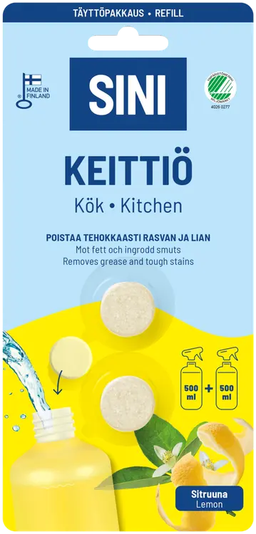 SINI keittiöpuhdistusaine täyttöpakkaus - 2 tablettia