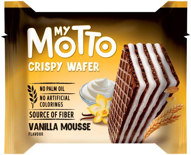 My motto vahvel vanillimaitselise kreemiga (80%) 30g
