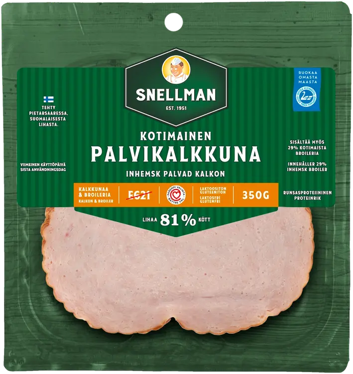 Snellman Kotimainen palvikalkkuna kokolihaleikkele 350g