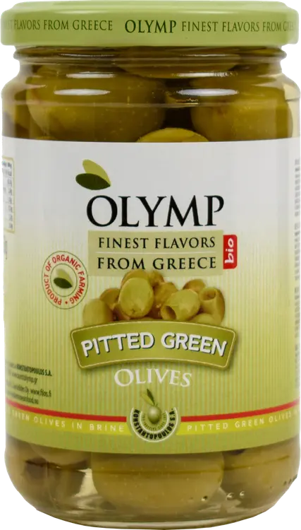 Olymp 300/150g vihreä kivetön oliivi suolavedessä luomu