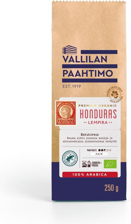 Vallilan Paahtimo Honduras suodatinkahvi Luomu RAC 250g