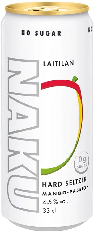 Laitilan Naku Mango-Passion 4,5 til-% 0,33L hard seltzer