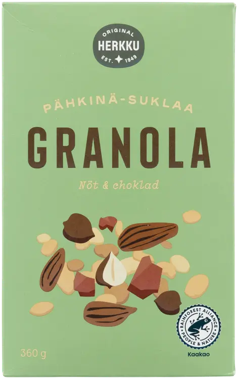 Herkku granola pähkinä-suklaa 360 g