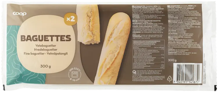 Coop vehnäpatongit 2 kpl 300 g