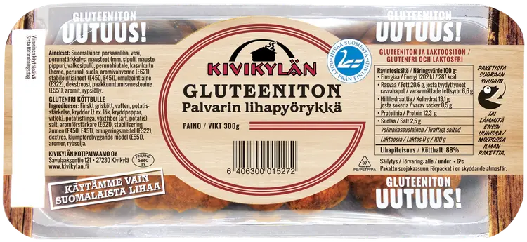 Kivikylän Palvarin Gluteeniton Lihapulla 300 g