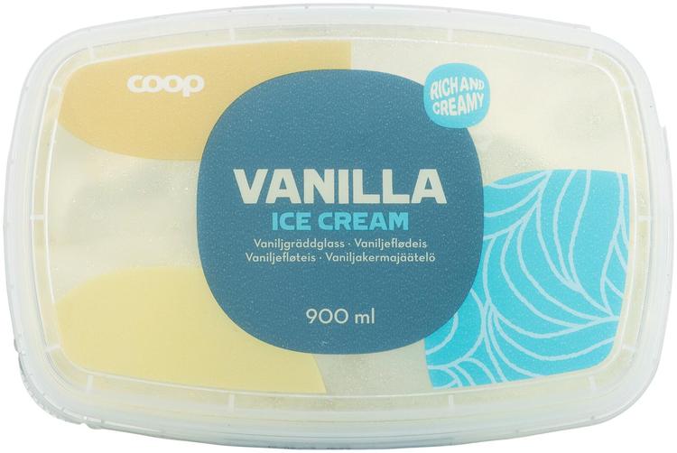 Coop vaniljakermajäätelö 900 ml/450 g