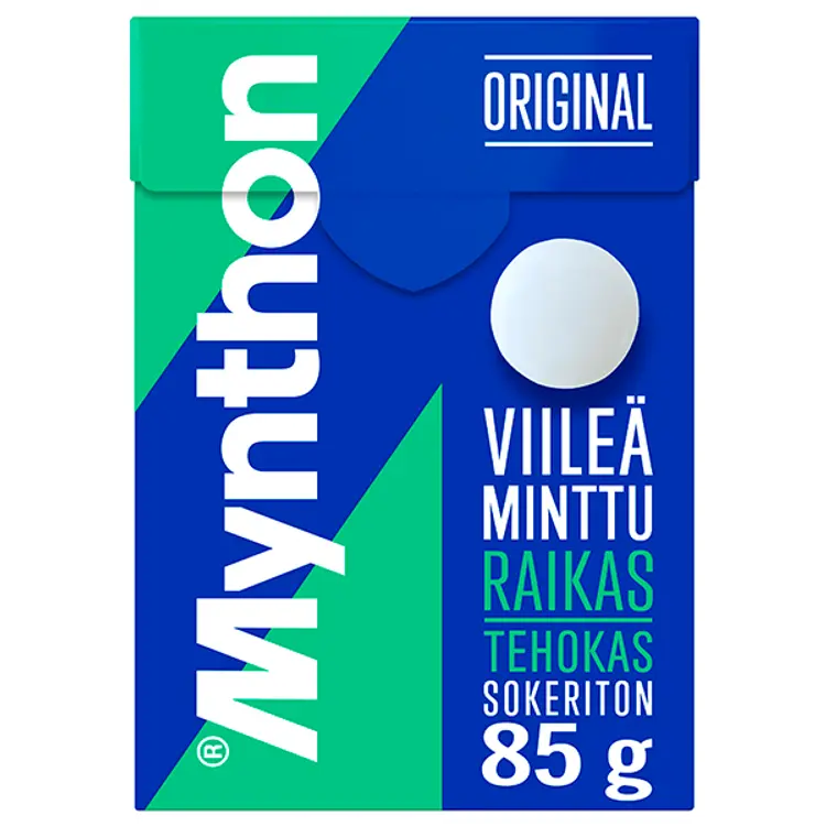 Mynthon Original Viileä Minttu sokeriton kurkkupastilli 85g