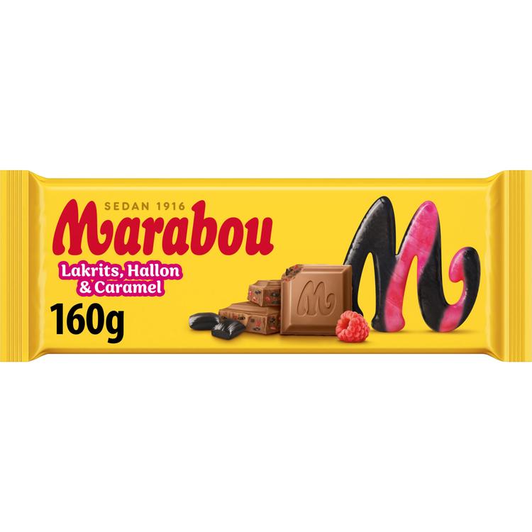 Marabou  Lakrits, hallon&caramel suklaalevy 160g