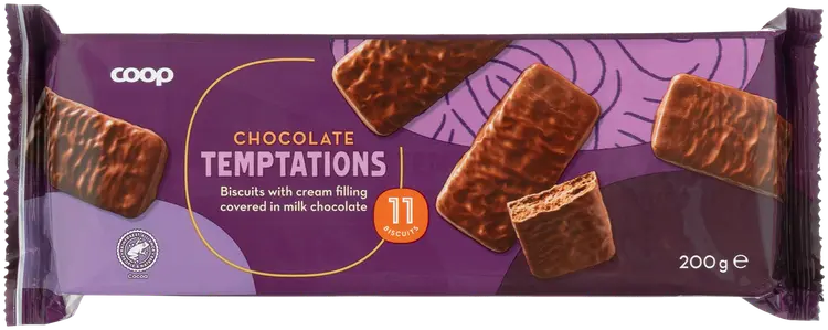 Coop Chocolate Temptations täytekeksi 200 g
