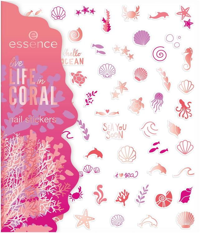 essence live LIFE in CORAL nail stickers 01 It's A Reef Of Happiness! 72 st