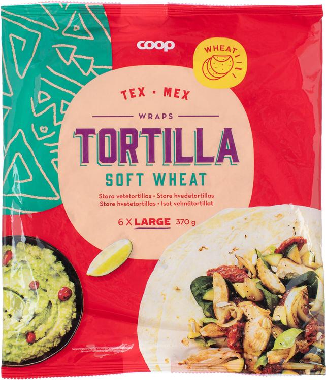 Coop iso vehnätortilla 370 g 6 kpl