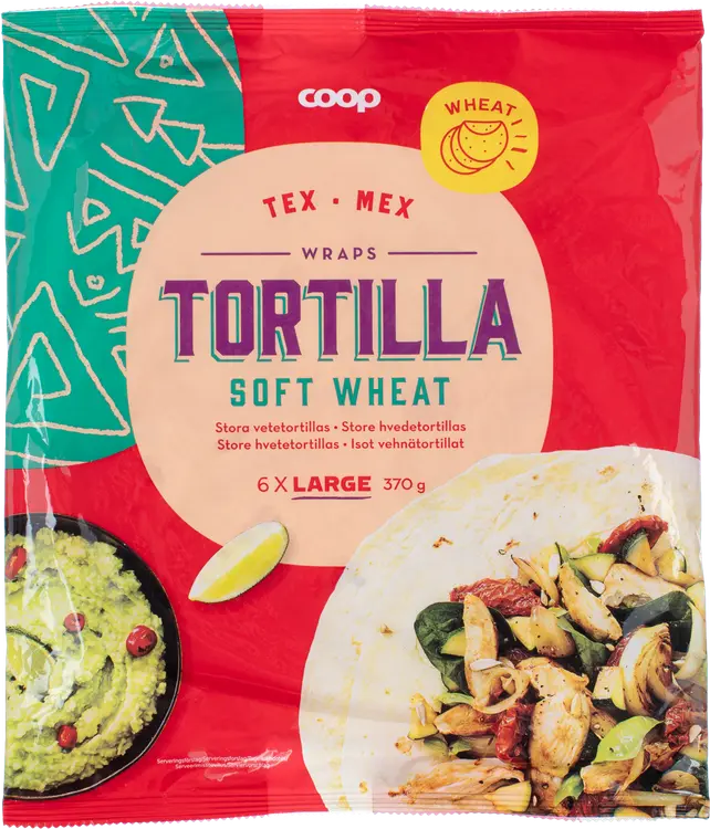 Coop iso vehnätortilla 370 g 6 kpl