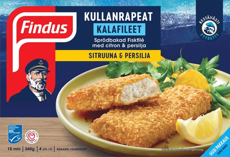 Findus Kullanrapeat kalafileet, Sitruuna & persilja MSC 360g, pakaste