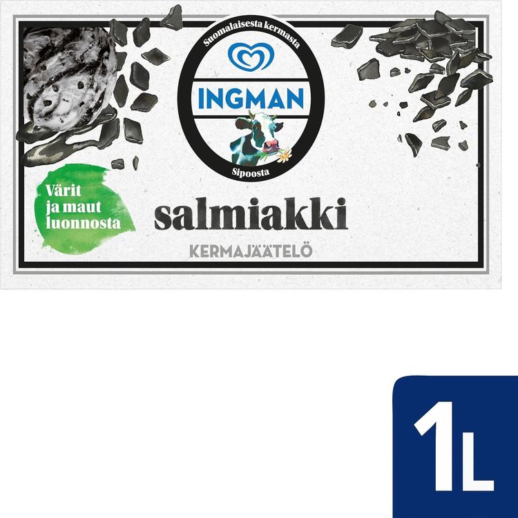 Ingman Salmiakki Jäätelöpakkaus 1000 ML