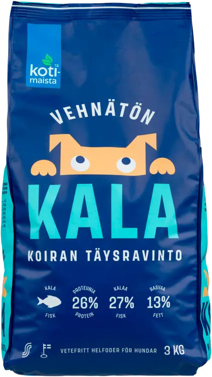 Kotimaista koiran täysravinto kala 3 kg