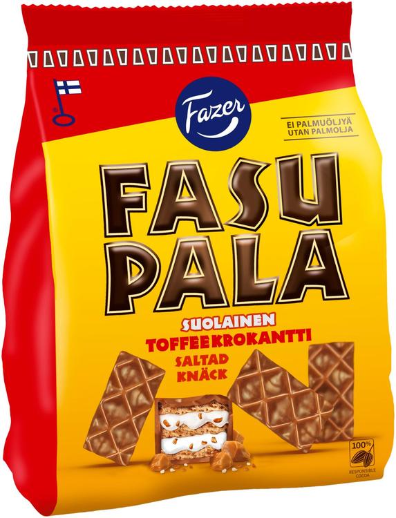 Fazer Fasupala Suolainen toffeekrokantti vohveli 215g