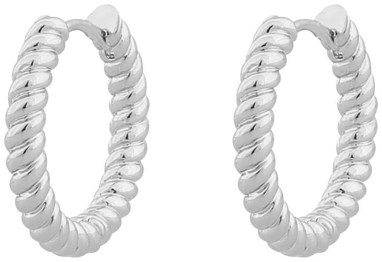 Deia twist rengas korvakoru 20 mm hopeanvärinen